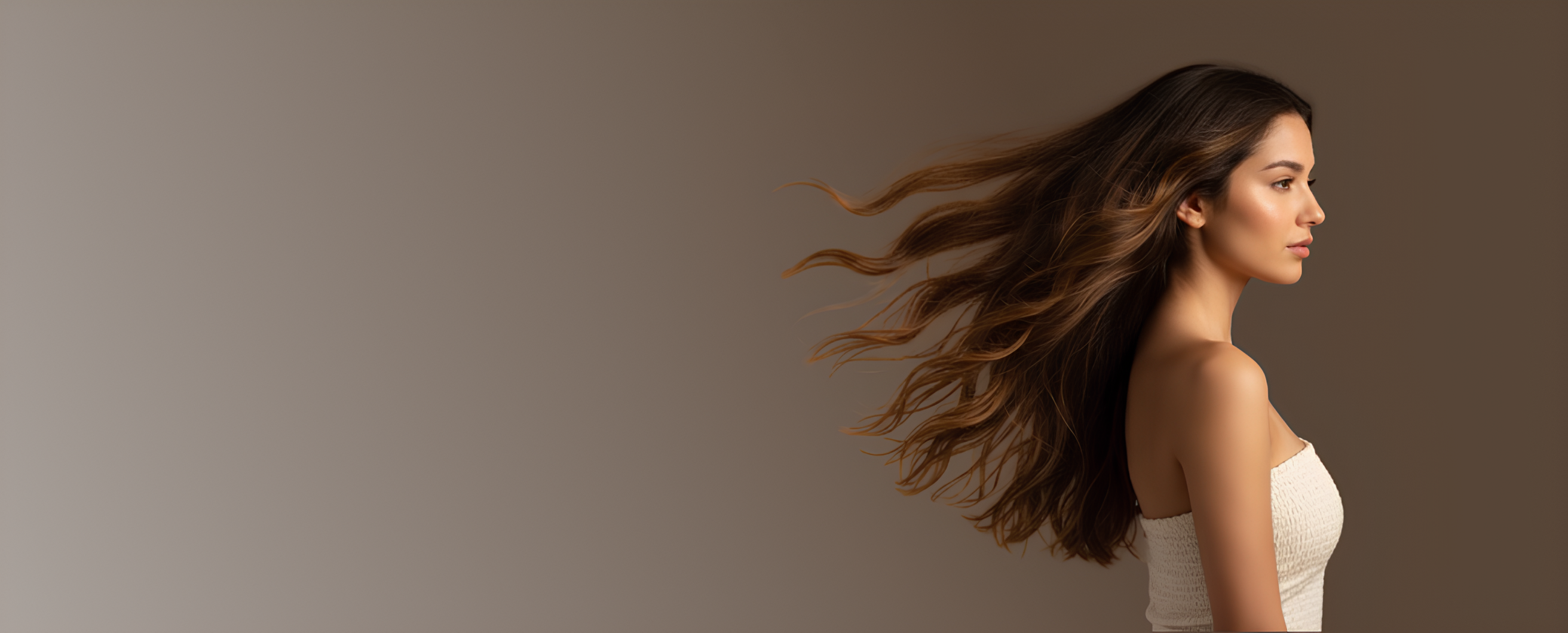 Mulher com cabelo tratado